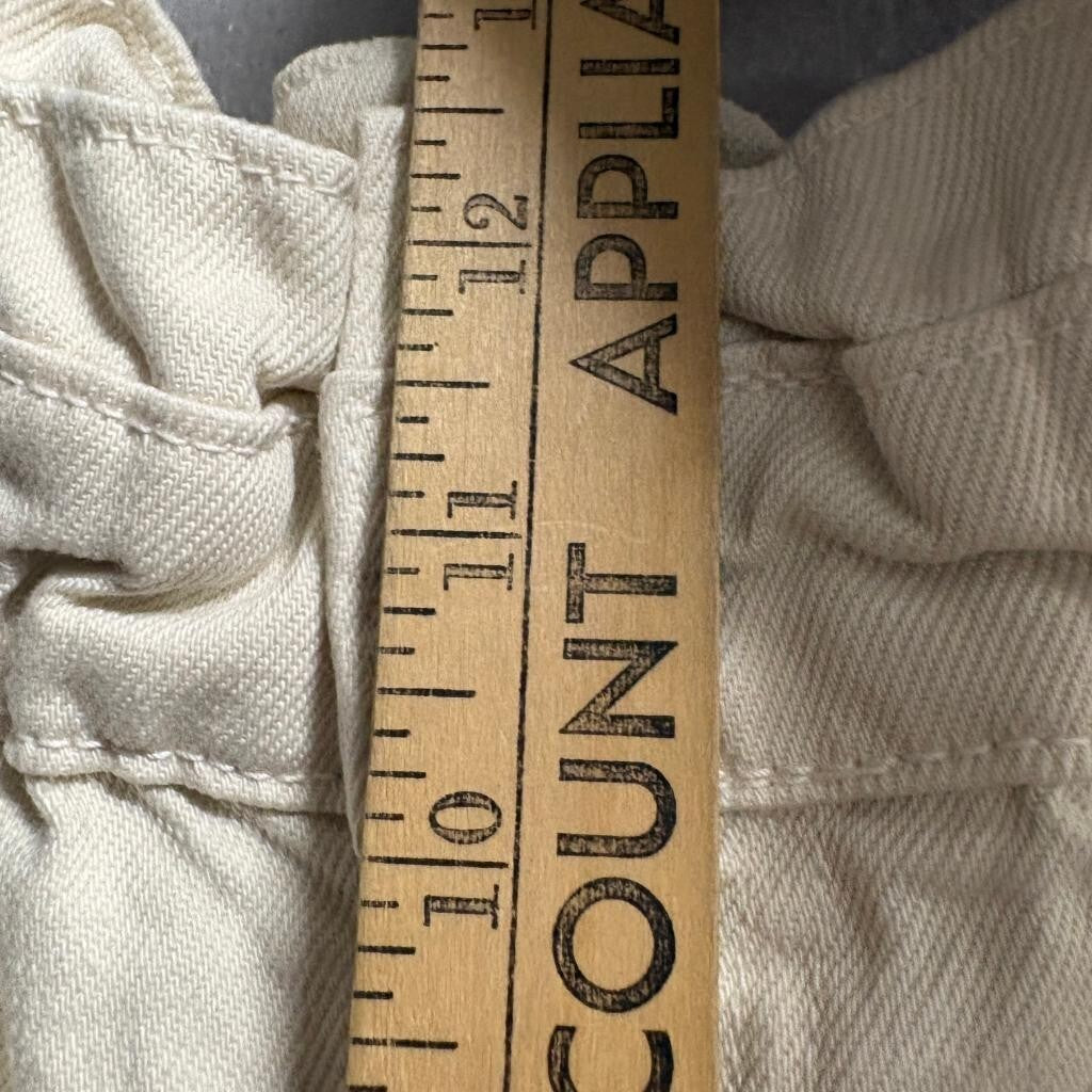 Zara Denim Collection Paperbag Jeans Womens EUR 32 USA 0 Cream Off White Cotton