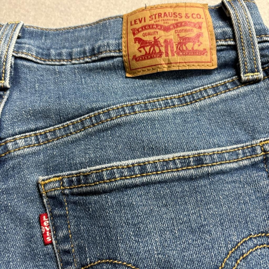 Levi's Ribcage Straight Ankle Jeans Womens 29 Blue Denim High Rise Stretch