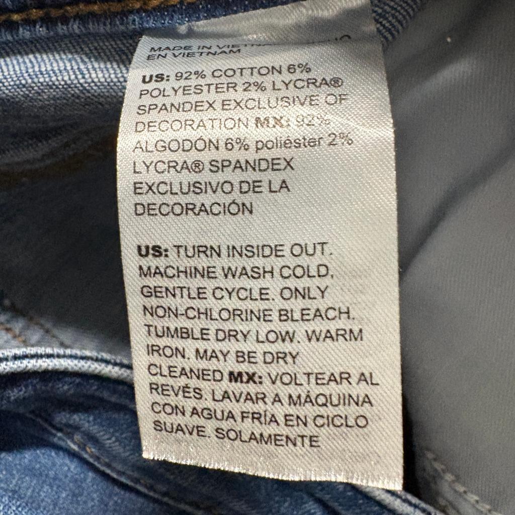 Chicos So Slimming Girlfriend Slim Leg Crop Jeans Embroidered Size 0.5 US 6 Blue