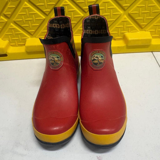 Pendleton Mount Rainier National Park Rain Boots Womens Size 10 Red Yellow