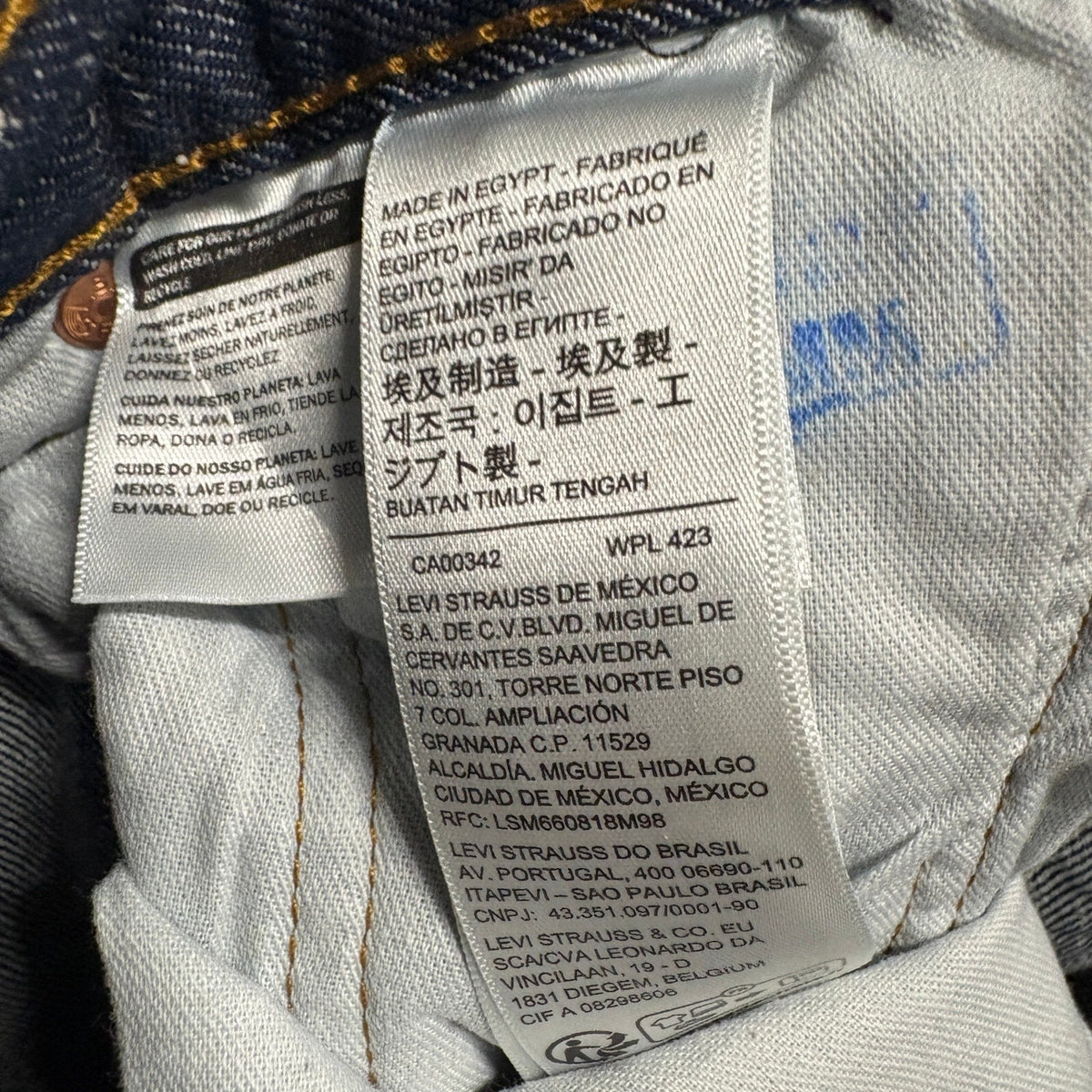 Levis 501 Original Fit Jeans Mens 30x32 Dark Wash Blue Denim Button Fly