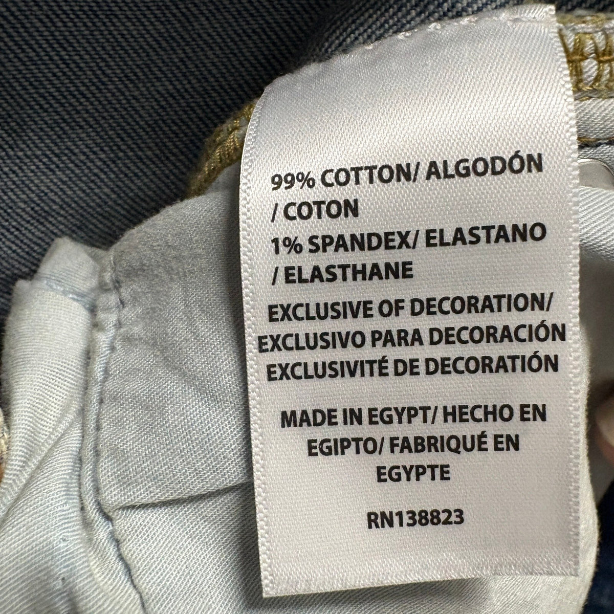 Rank 45 Mens Jeans Size 30x32 Blue Denim Straight Leg Stretch Made in Egypt