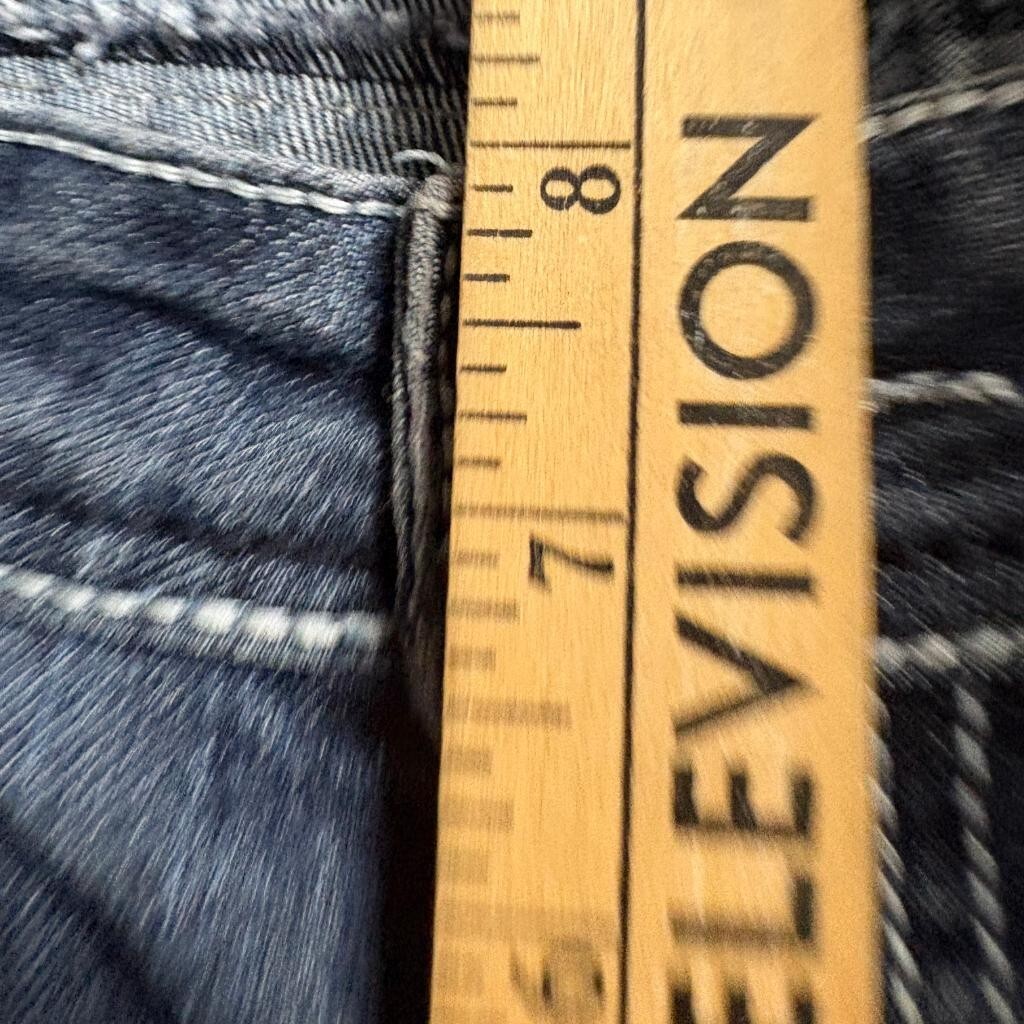 U-51 Jeans Womens 11/12 Blue Denim Embellished Studded Pockets Stretch Skinny