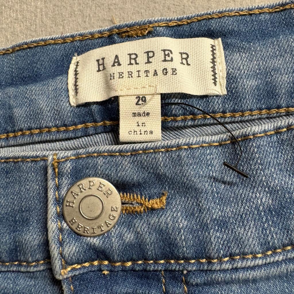 Francescas Harper Heritage High Rise Kick Crop Jeans Womens 29 Blue Denim Raw