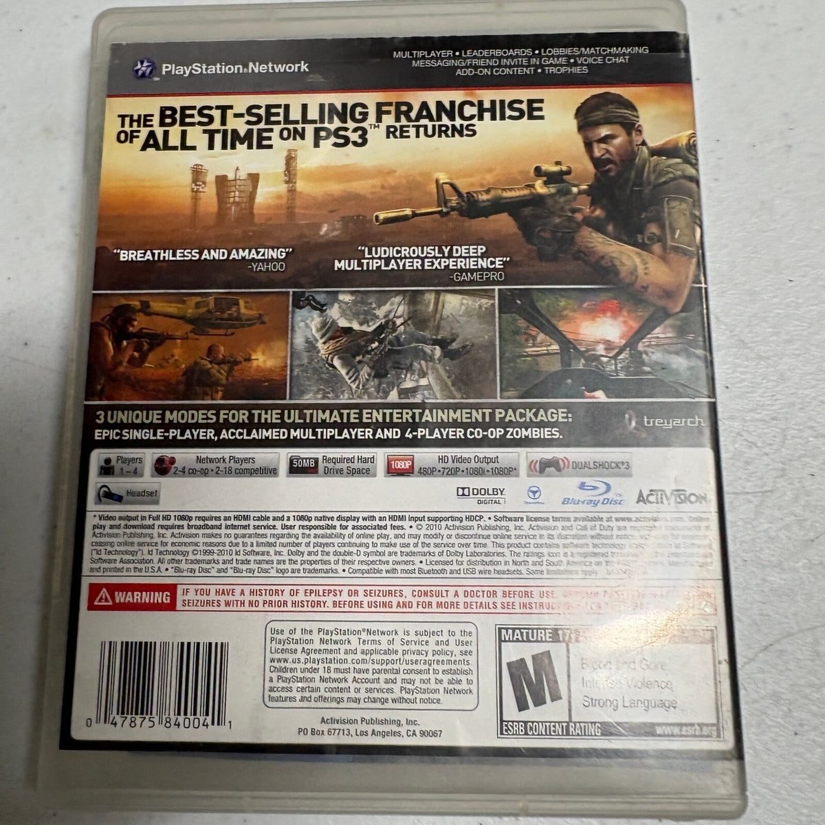Call of Duty: Black Ops Sony PlayStation 3 PS3 Complete CIB Tested Works Great