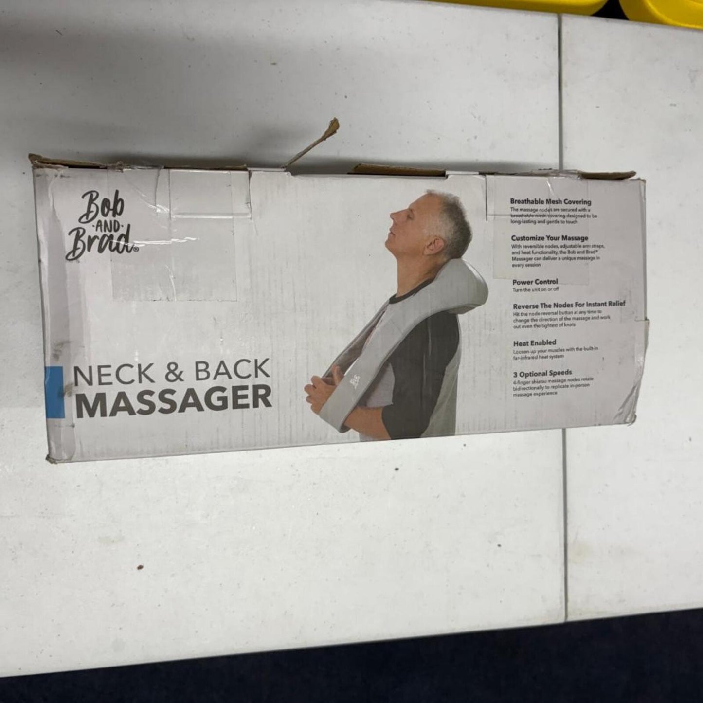 Bob and Brad Neck and Back Massager Shiatsu Heated Shoulder Massage Grey NIB