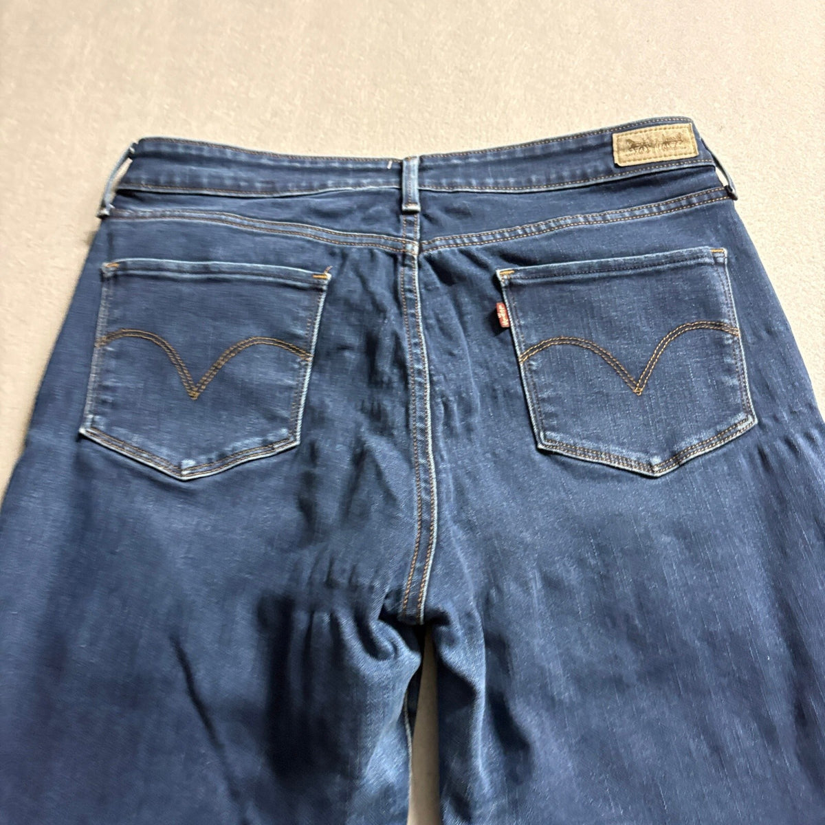 Levis Mid Rise Skinny Jeans Womens Size 14 Medium Dark Wash Blue Stretch Denim