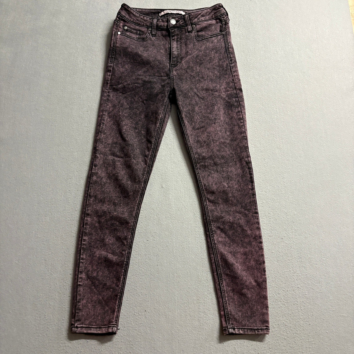 Celebrity Pink High Rise Ankle Skinny Jeans Womens Size 5/27 Acid Wash Purple