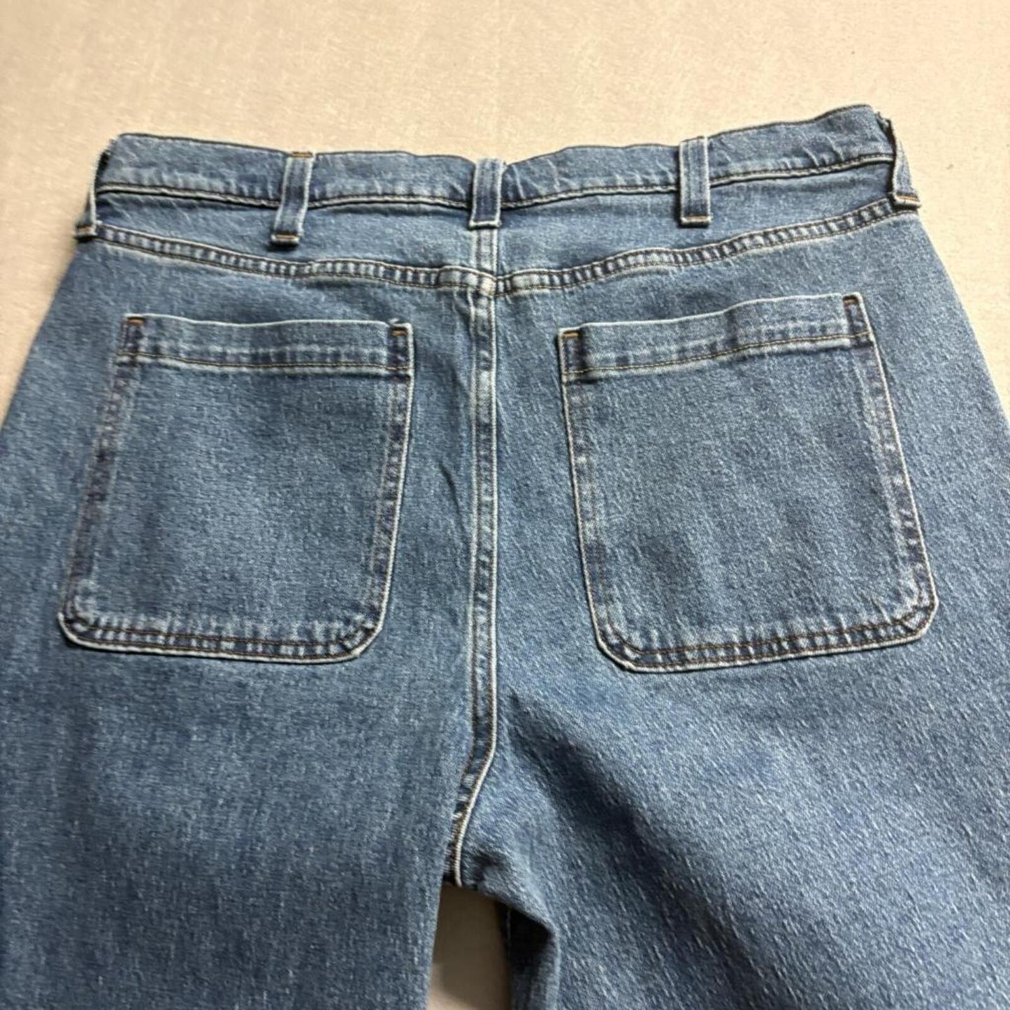 Hollister Baggy Jeans Mens 36x32 Blue Denim Relaxed Wide Leg Carpenter Pockets