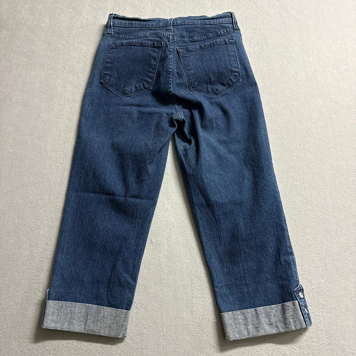 NYDJ Not Your Daughter's Jeans Womens Size 6 Cuffed Crop Jeans Blue Rhinestone