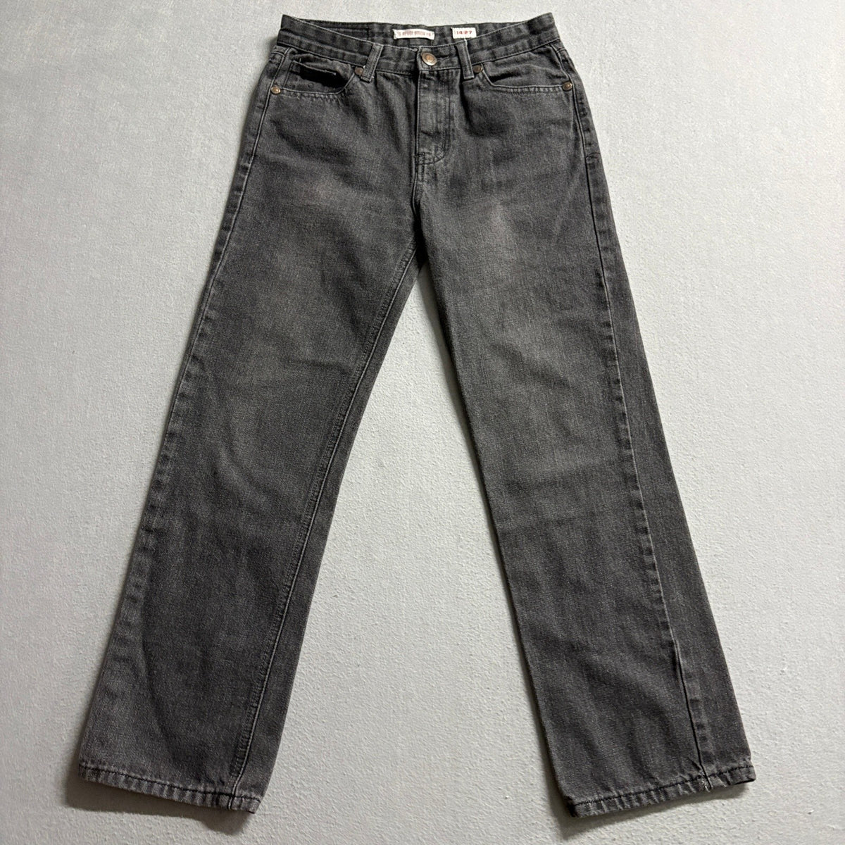 16 Revolution BB Jeans Womens 14/27 Gray Denim Straight Leg High Rise Stretch