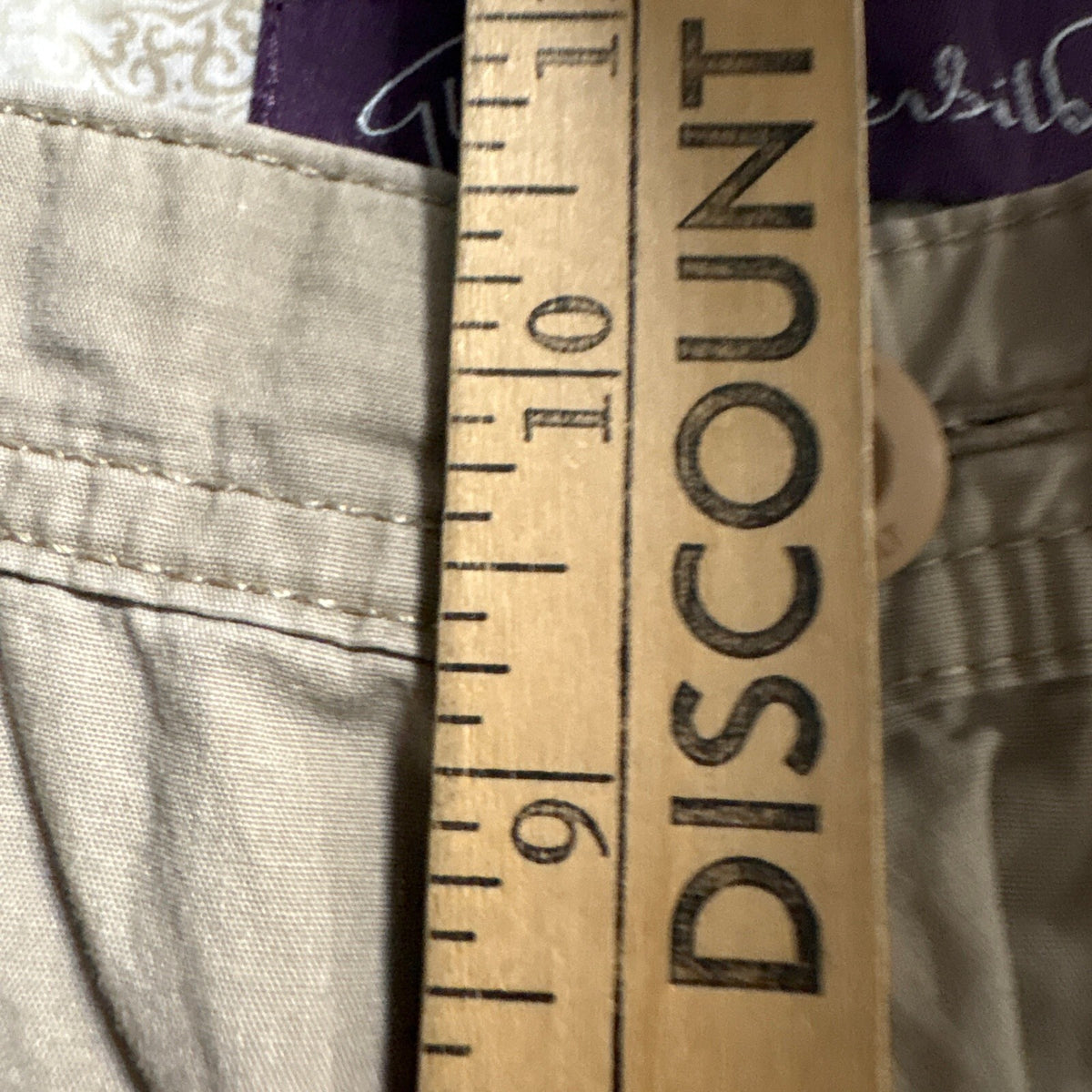 Gloria Vanderbilt Womens Size 10 Beige Stretch Cargo Cropped Pants Ruched Hem