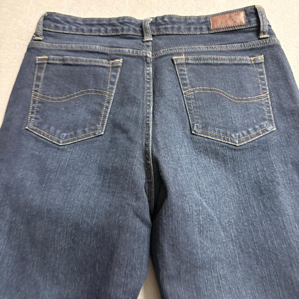 Lee Natural Bootcut Jeans Womens 10 Medium Blue Denim Stretch Mid Rise Pants