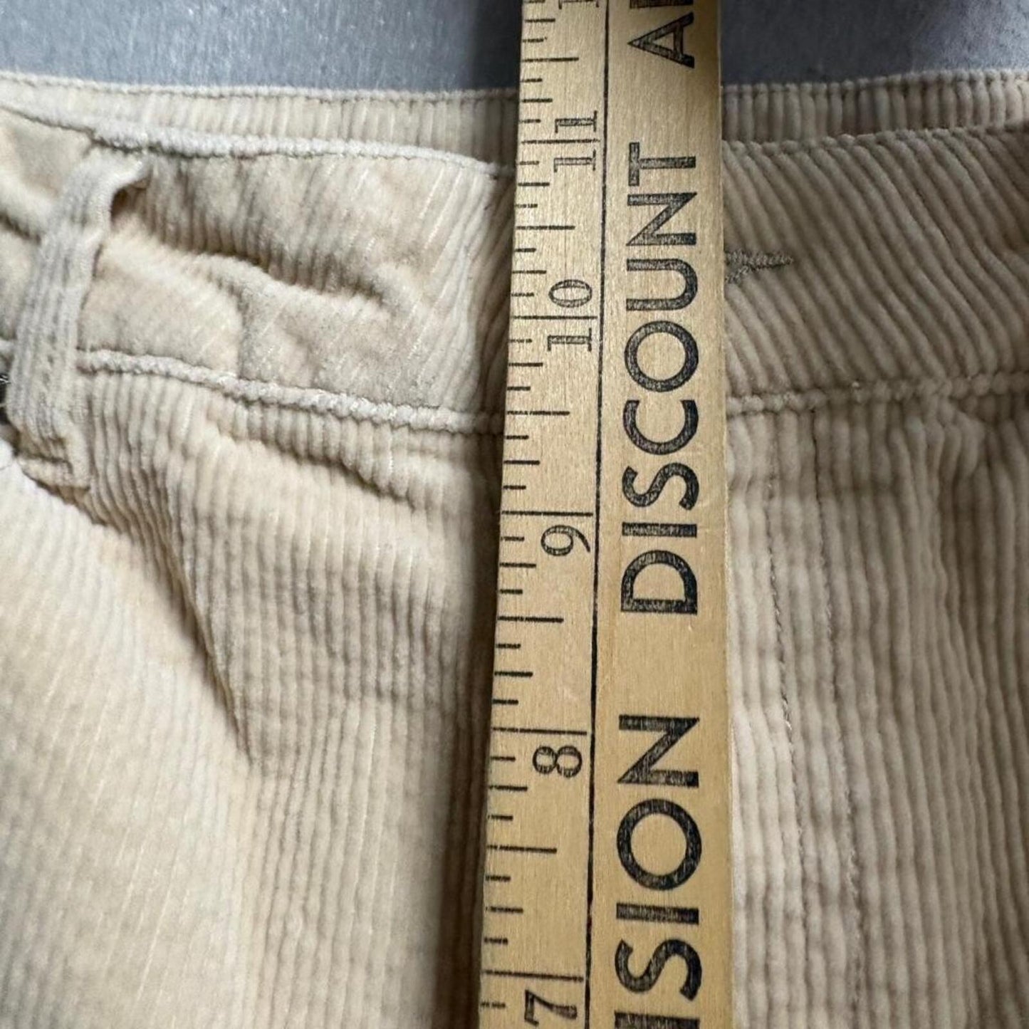 H&M Divided Corduroy Pants Womens Size 4 Beige Wide Leg High Rise Stretch