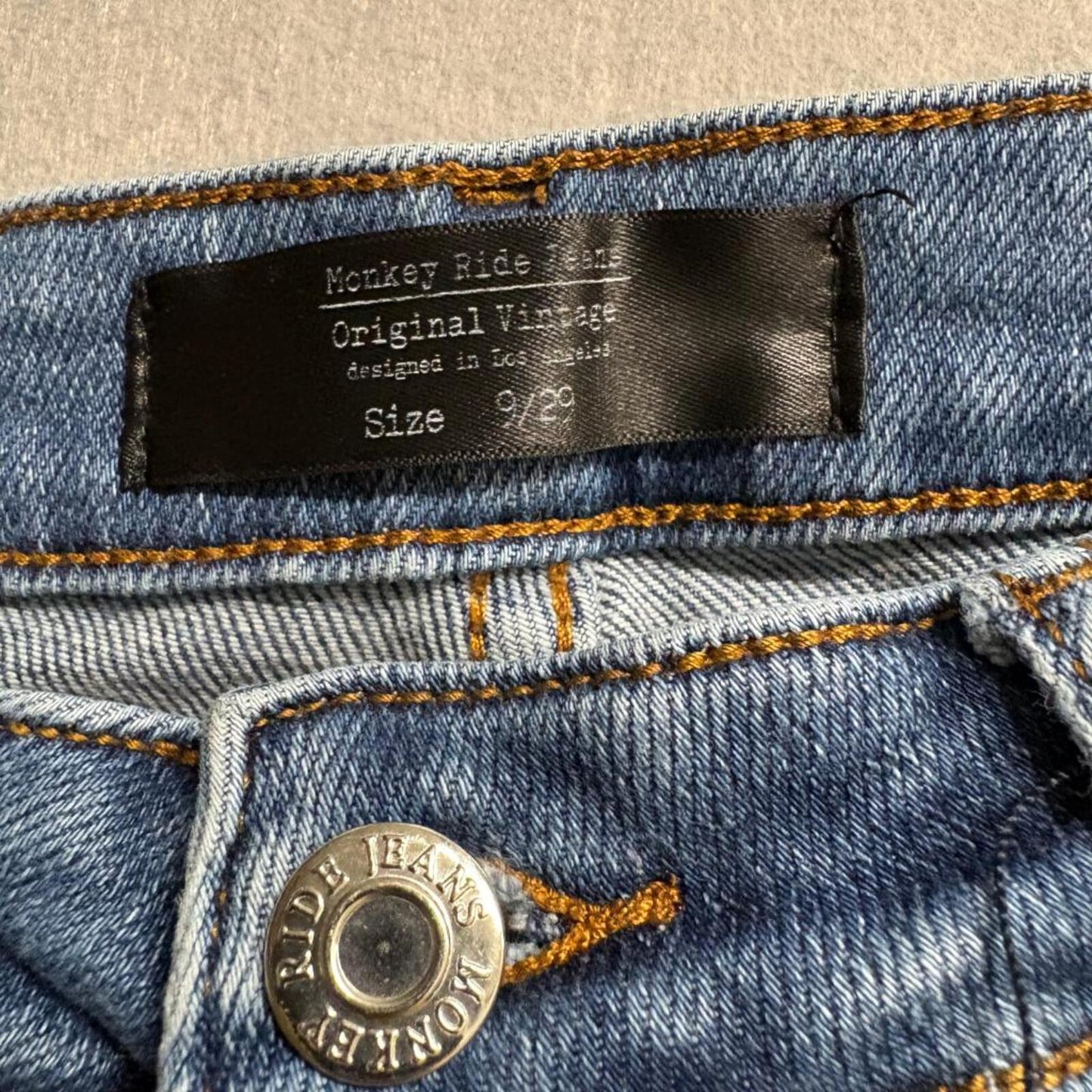Monkey Ride Jeans Womens 9/29 Blue Distressed Skinny High Rise Denim