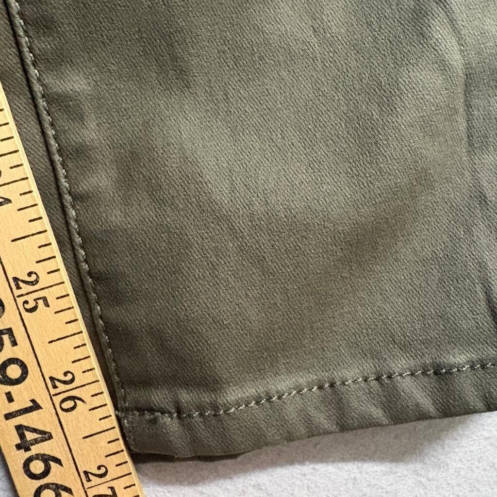 Guess Jayden Mid Rise Skinny Jeans Womens 31x28 Olive Green Coated Stretch Denim