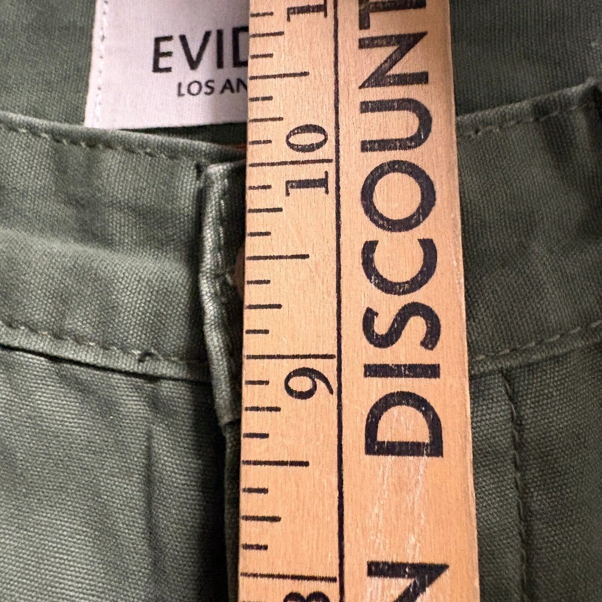 EVIDNT Los Angeles Wide Leg Pants Womens Size 25 High Rise Green Cotton Cropped