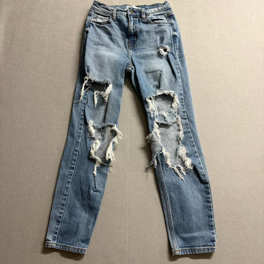 Windsor Denim Distressed Jeans Womens Size 3 Blue High Rise Ripped Skinny
