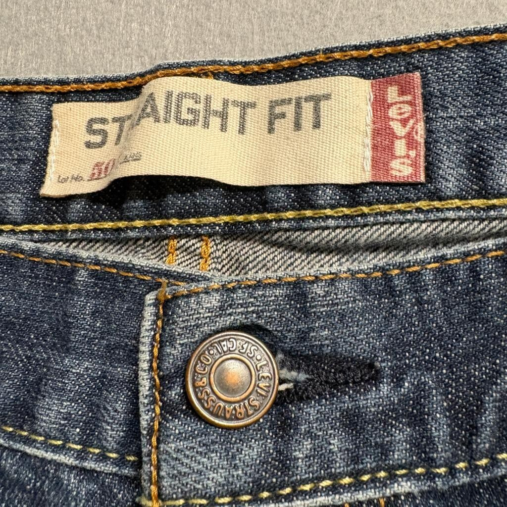 Levis 505 Straight Fit Jeans Mens 32x34 Blue 100% Cotton Denim Medium Wash