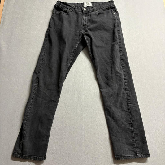 Luke and Dutch Jeans Mens 34x32 Gray Denim Slim Straight Stretch Pants