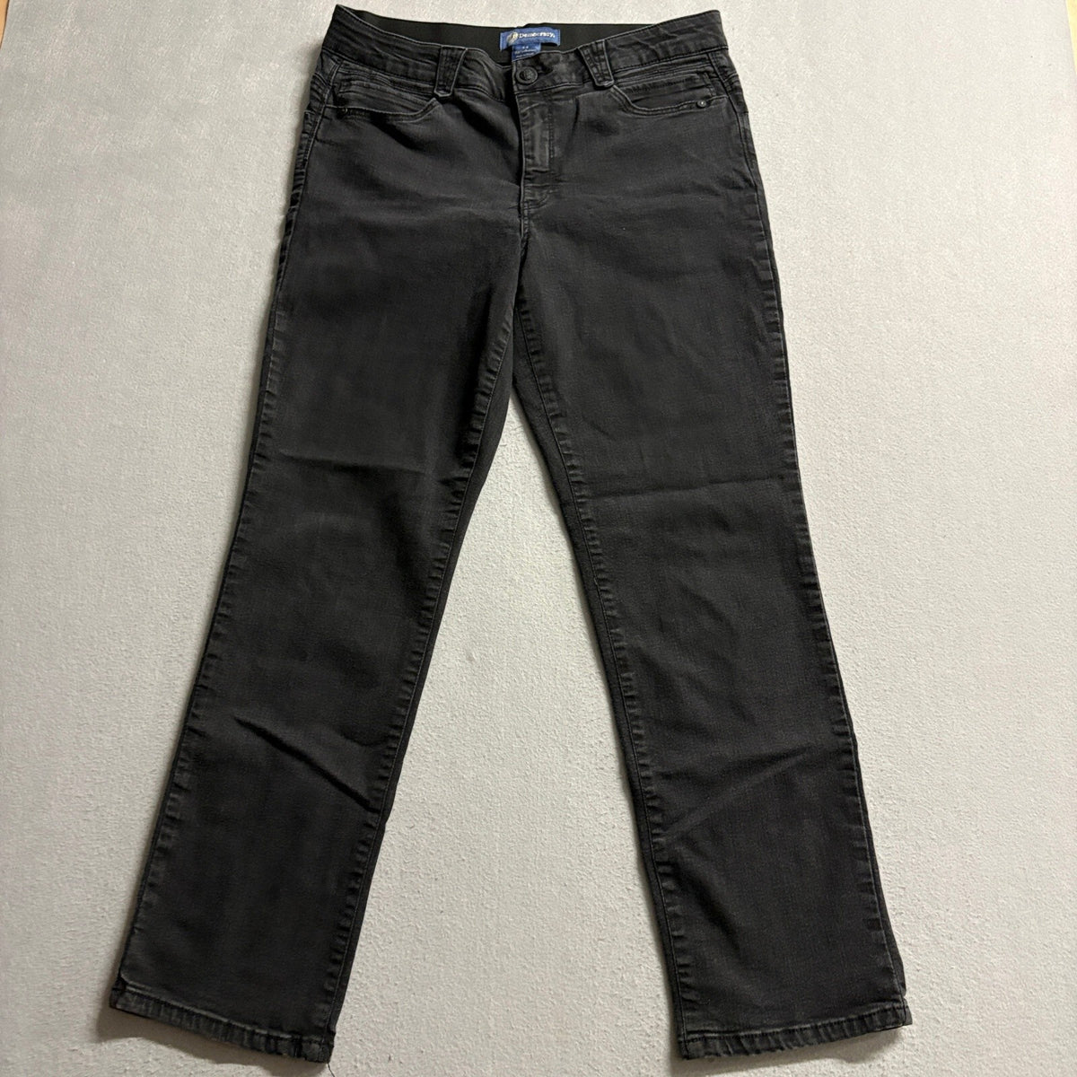 Democracy Ab Solution Jeans Womens 14 Black Denim Straight Leg Stretch