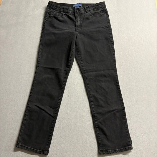 Democracy Ab Solution Jeans Womens 14 Black Denim Straight Leg Stretch