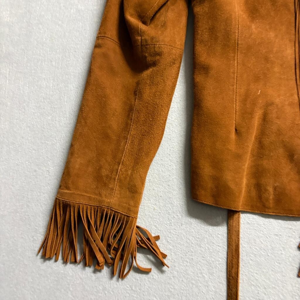 Leather Sound Suede Fringe Jacket Womens 40 Brown Western Boho Festival Coat
