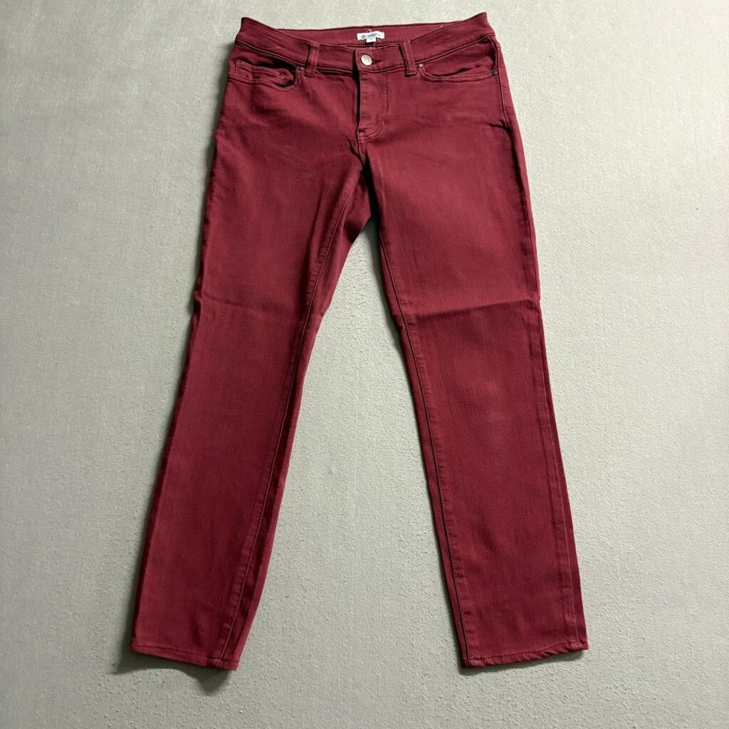 Susina Skinny Jeans Womens 26 Burgundy Red Stretch Denim Pants