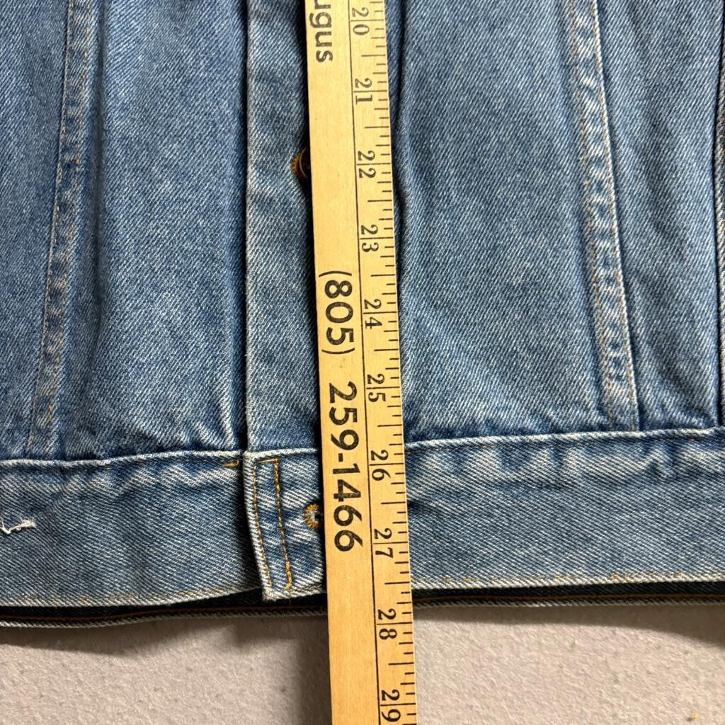 Expressions International Denim Jacket Womens Large Blue Cotton Trucker Vintage