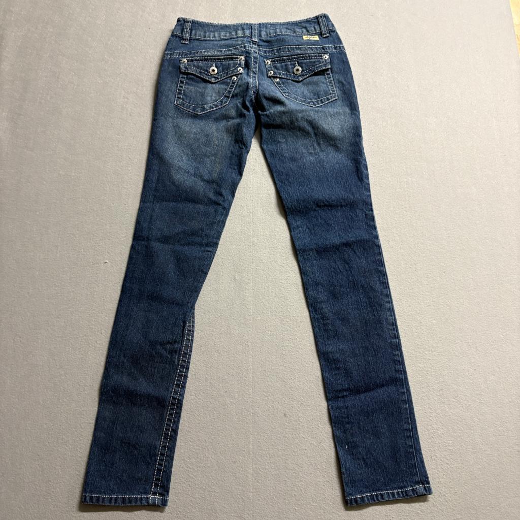 Tyte Jeans Womens Size 3 Blue Denim Skinny Low Rise Thick Stitch Flap Pocket