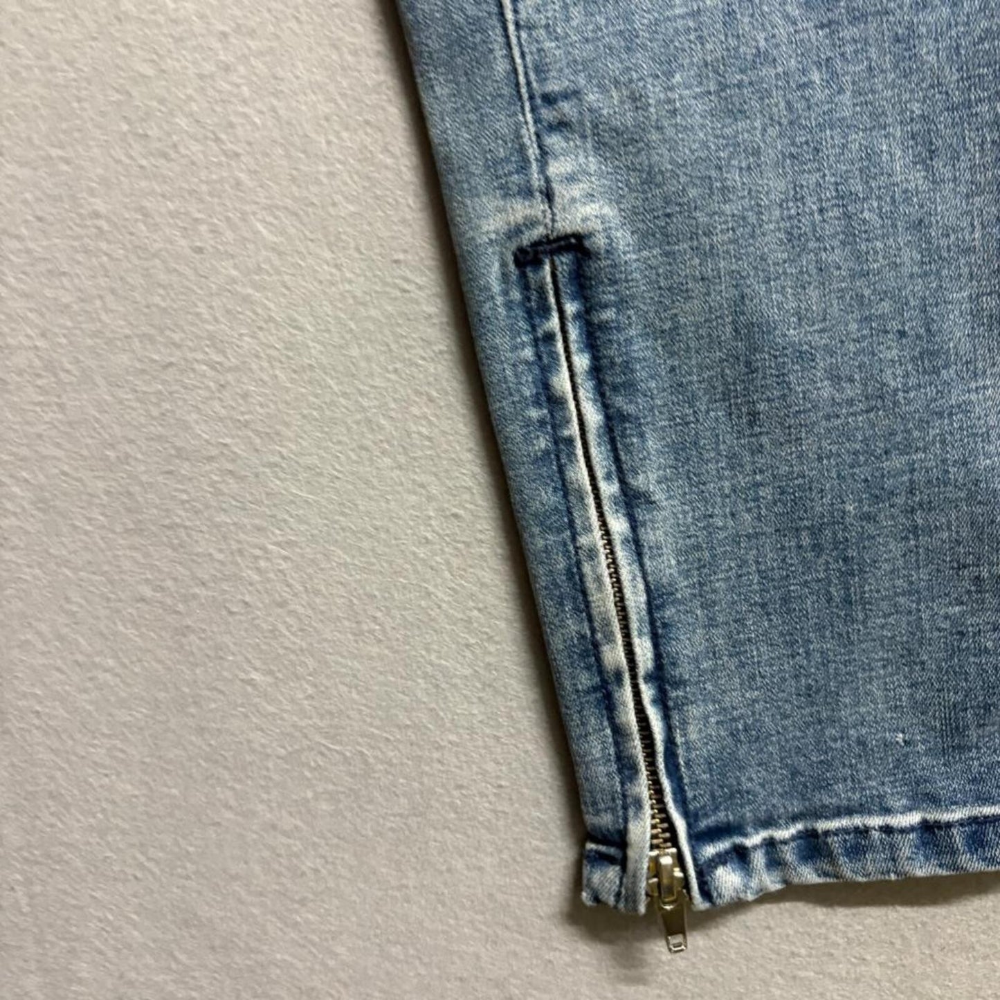 PacSun Skinny Jogger Jeans Womens Medium Blue Denim Ankle Zip Drawstring Elastic