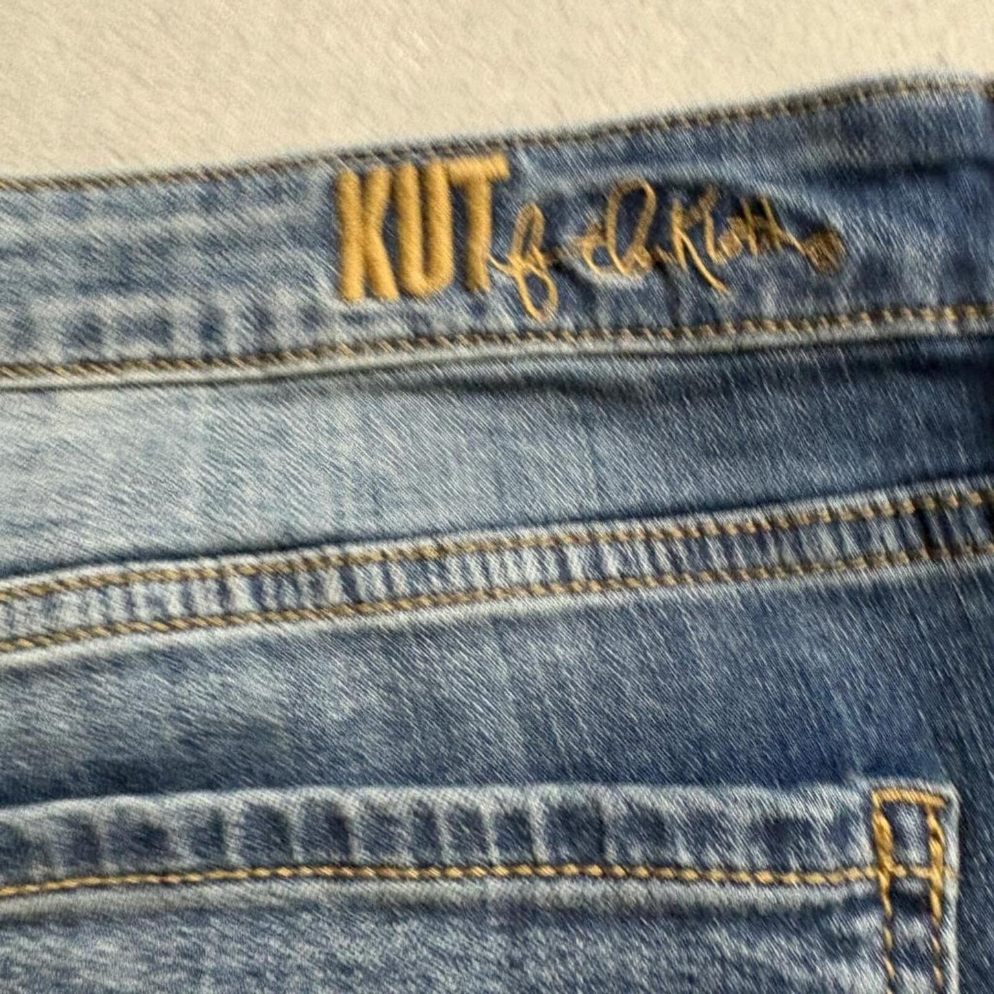 Kut from the Kloth Carlo Ankle Skinny Jeans Womens 16 Blue Denim Raw Hem Stretch