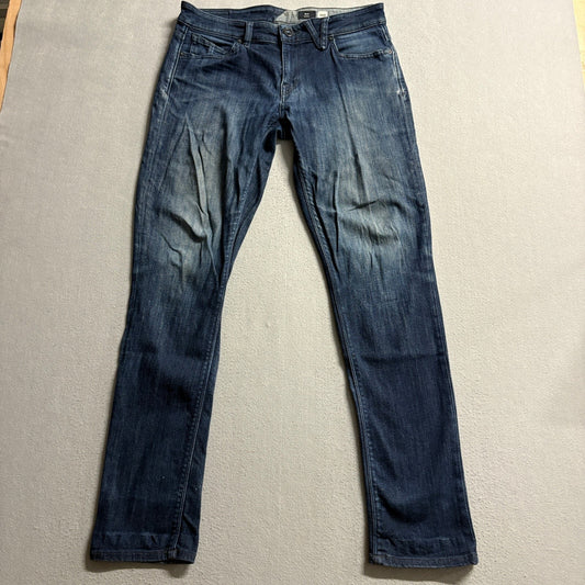 Volcom 2x4 Skinny Jeans Mens 32x31 Dark Wash Denim Skate Stretch Pants
