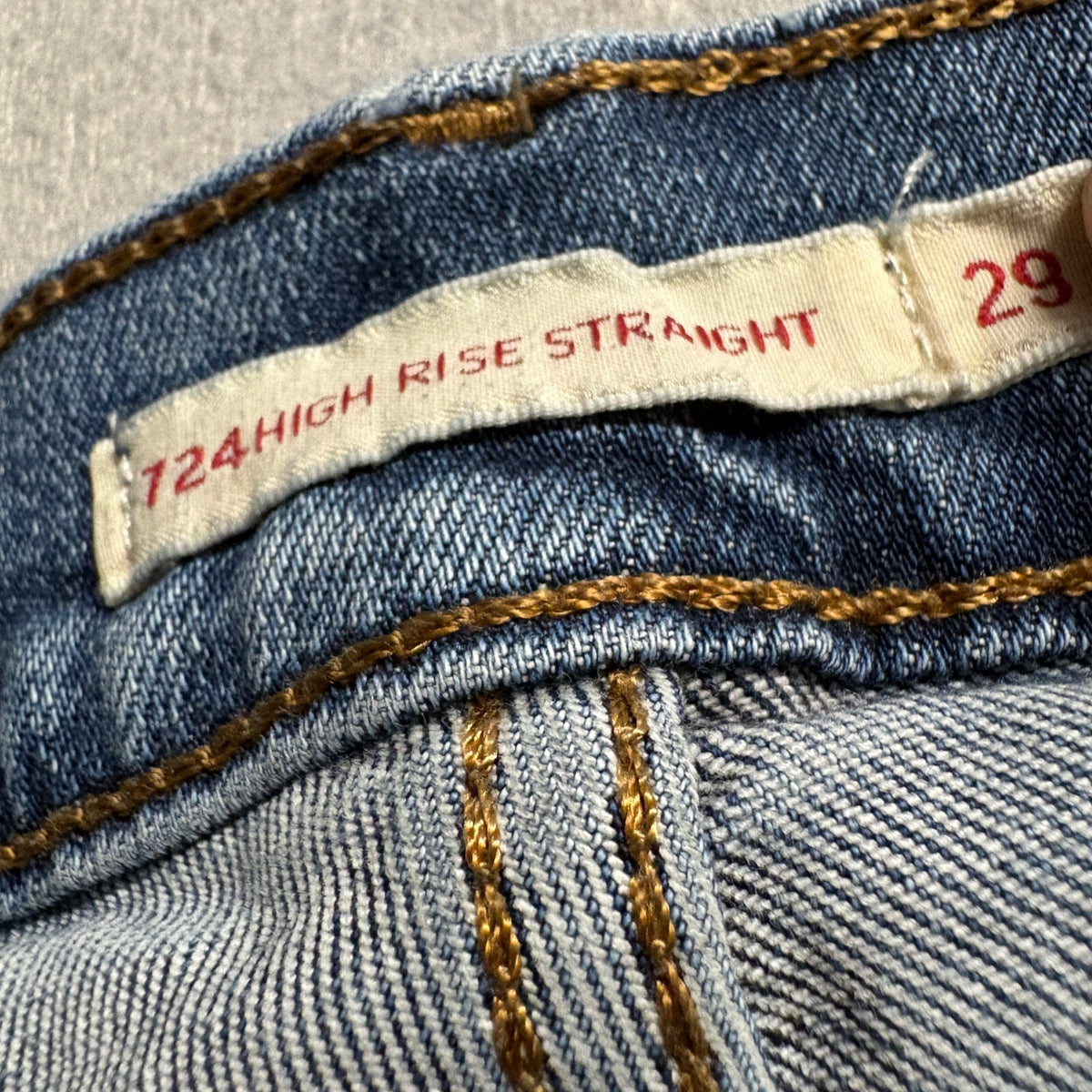 Levi's Premium 724 High Rise Straight Jeans Womens Size 29 Medium Wash Denim