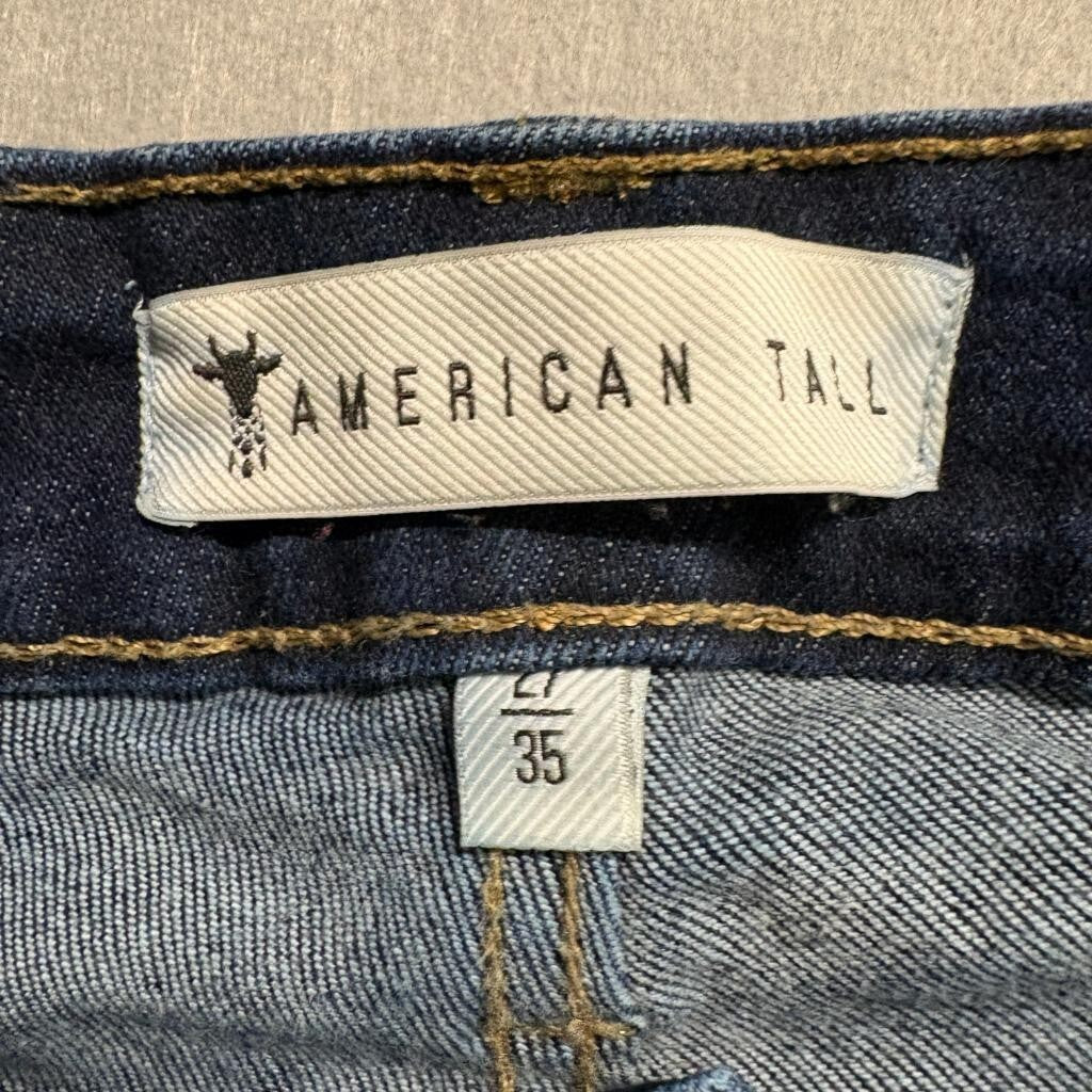 American Tall Chloe High Rise Flare Jeans Womens 27 x 35 Indigo Dusk Blue