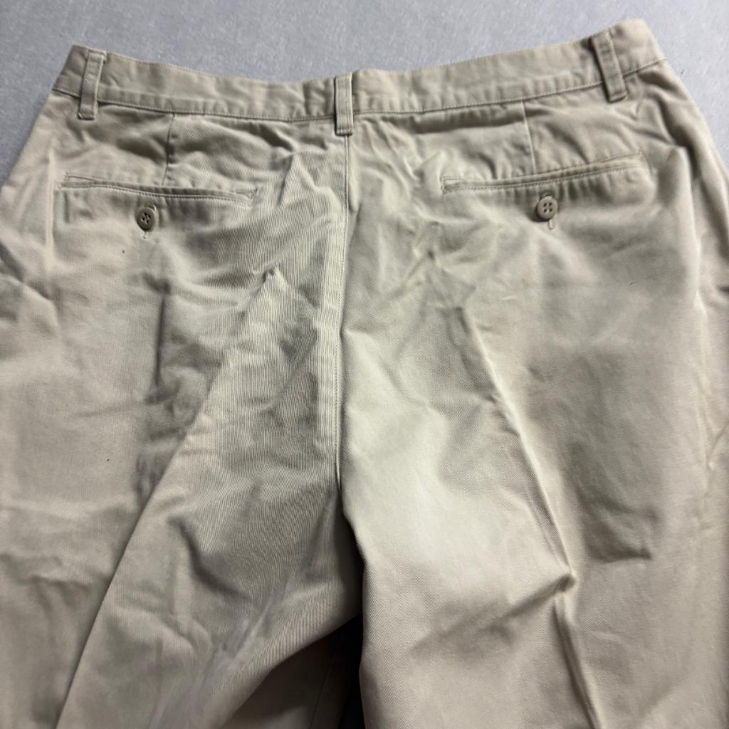 Merona Mens Chino Pants 38x32 Beige Khaki 100% Cotton Flat Front Casual