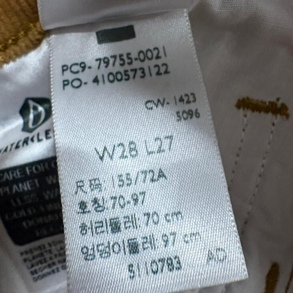 Levi's Ribcage Straight Ankle Corduroy Jeans Womens 28 Brown Camel High Rise