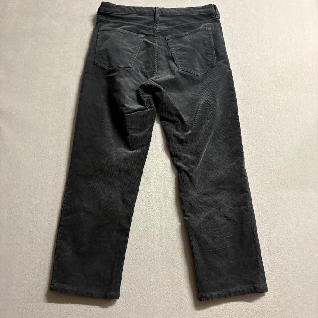 Banana Republic Corduroy Pants Womens 29 Charcoal Gray High Rise Straight Leg