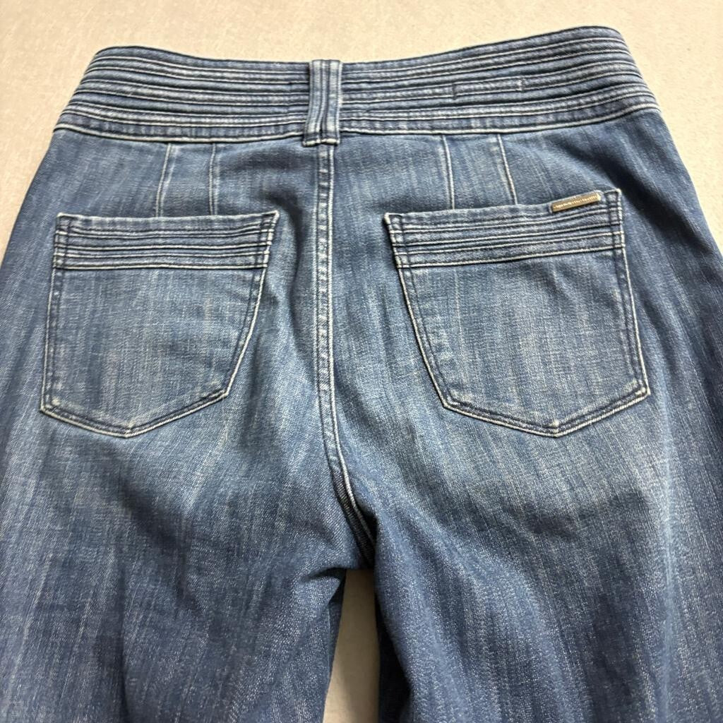 White House Black Market Trouser Jeans Womens 6 Extra High Rise Blue Wide Leg