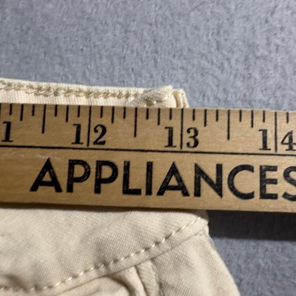 926 Jeans Womens Beige Cargo Pants Size 7 High Rise Wide Leg Utility Khaki