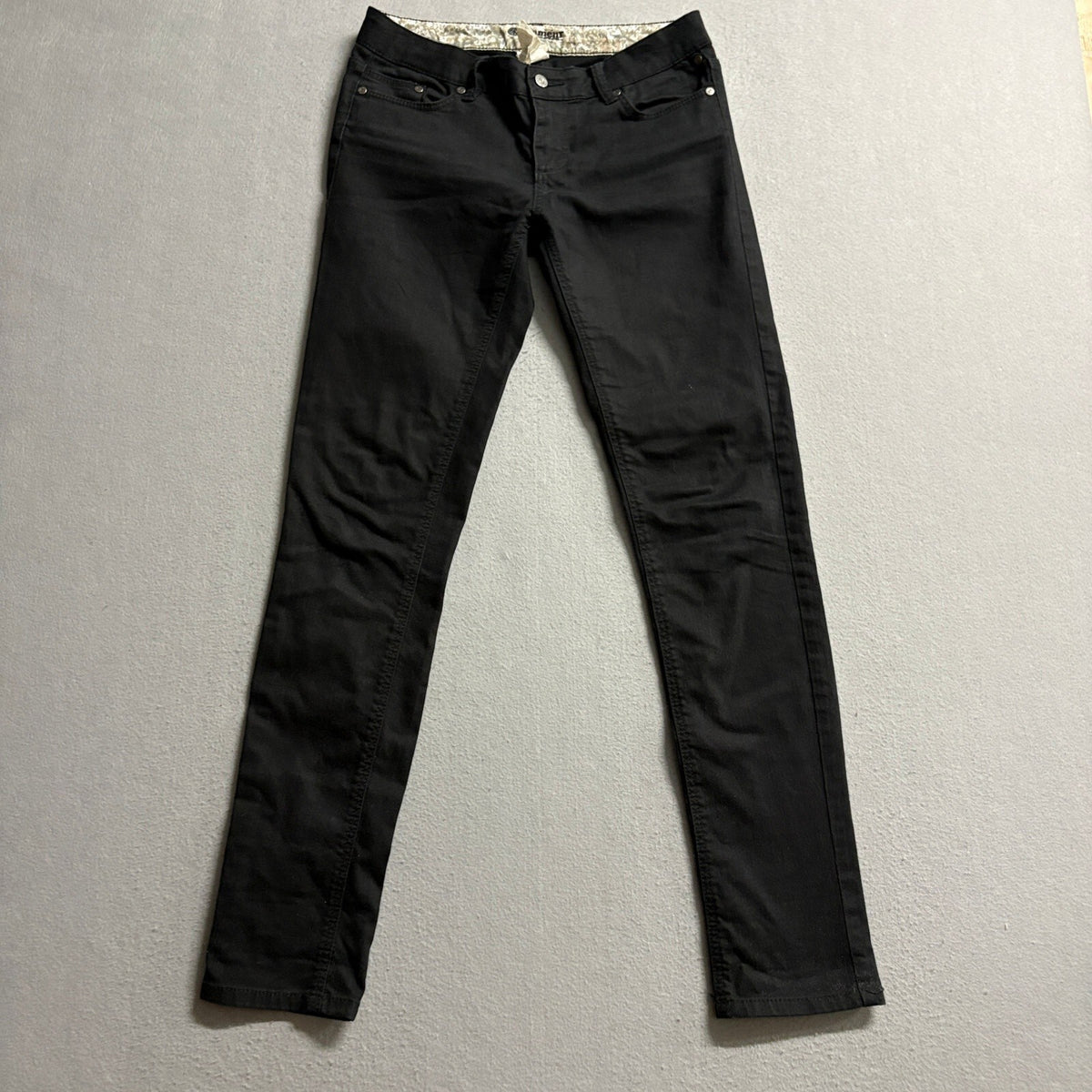 Element Eden Mens Black Skinny Stretch Jeans Size 26 Inseam 29.5 Skateboard