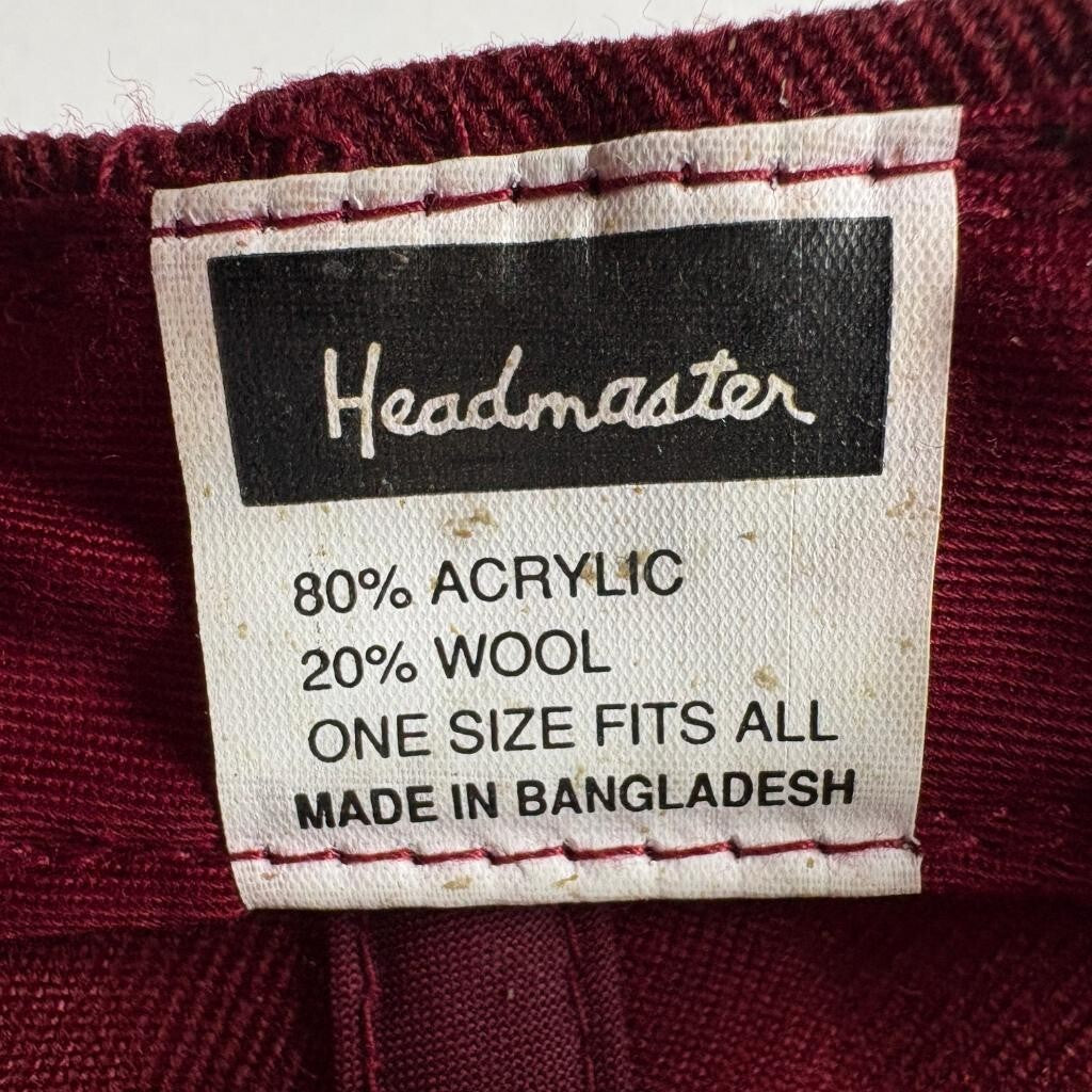 Vintage Nike Swoosh Snapback Hat Headmaster Maroon Green Under Brim Wool Blend