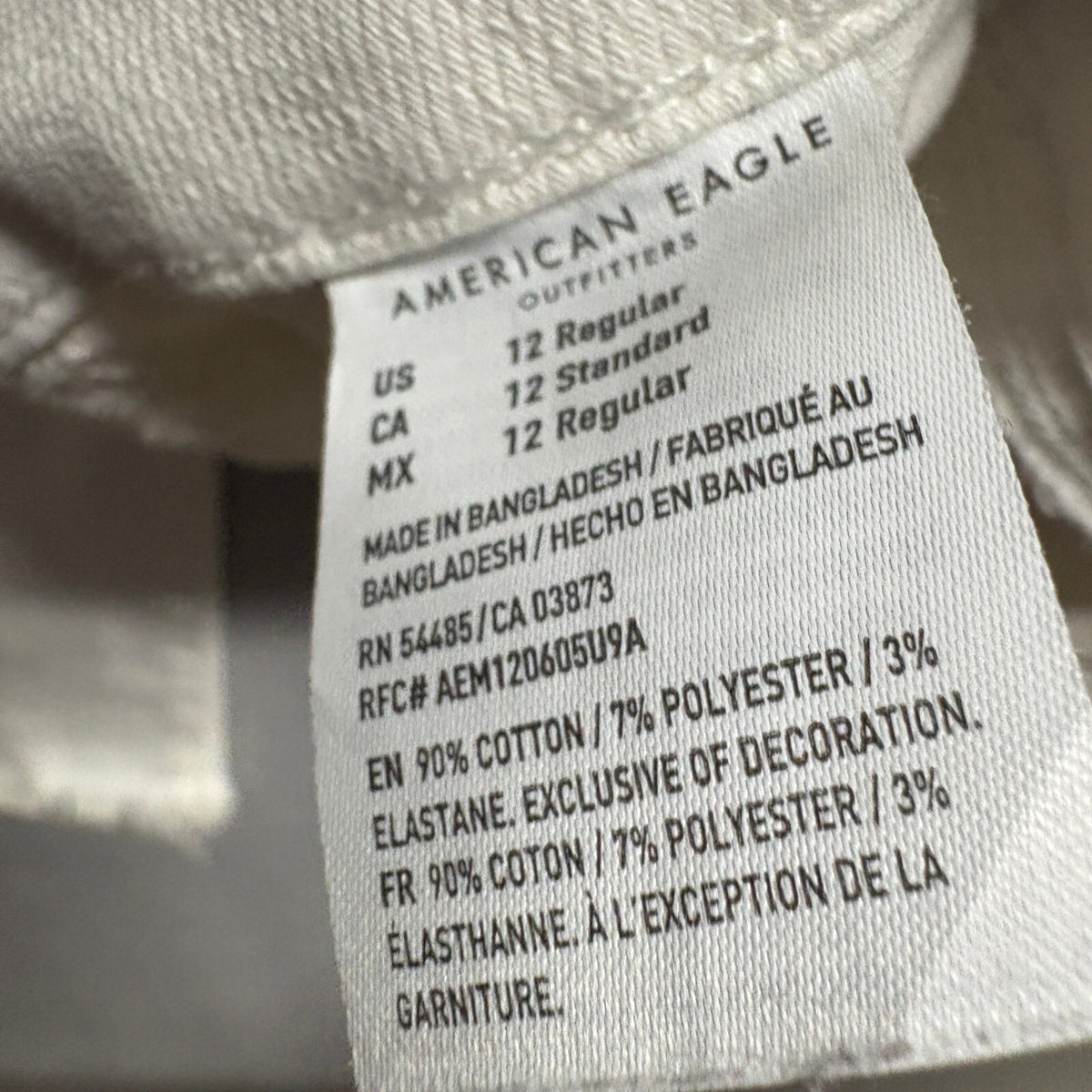 American Eagle Super Stretch Skinny Jeans Womens 12 Regular White Distressed