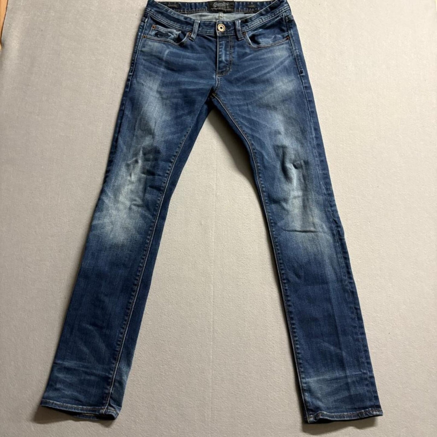 Superdry Mens Jeans 30x32 Slim Fit Blue Denim Copper Black Denim Corporal