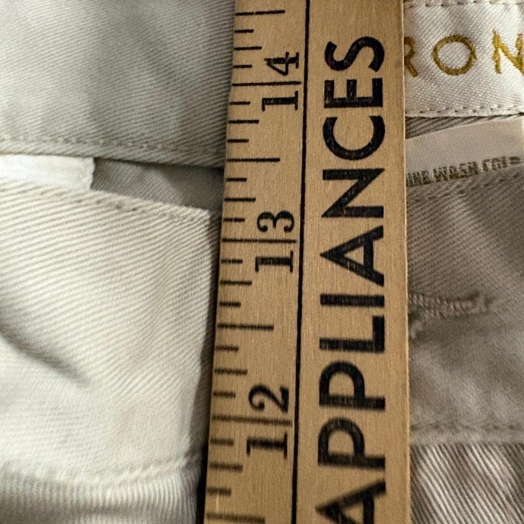 Merona Mens Chino Pants 38x32 Beige Khaki 100% Cotton Flat Front Casual