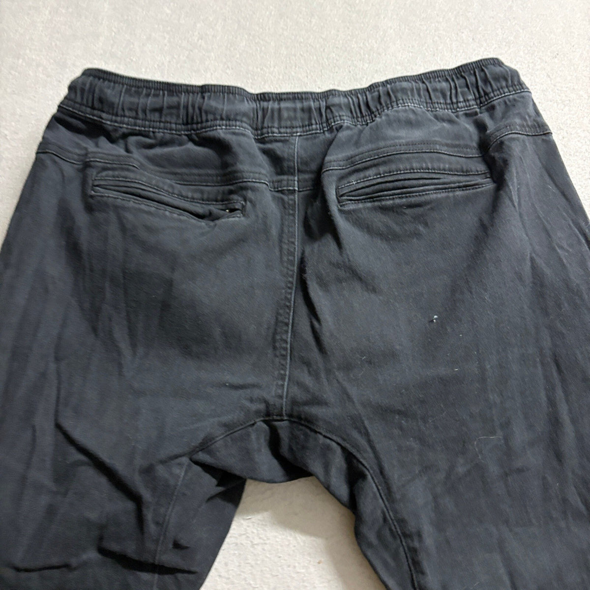 Stitches & Rivets Jogger Pants Mens Large Black Cotton Stretch Drawstring Cuffs