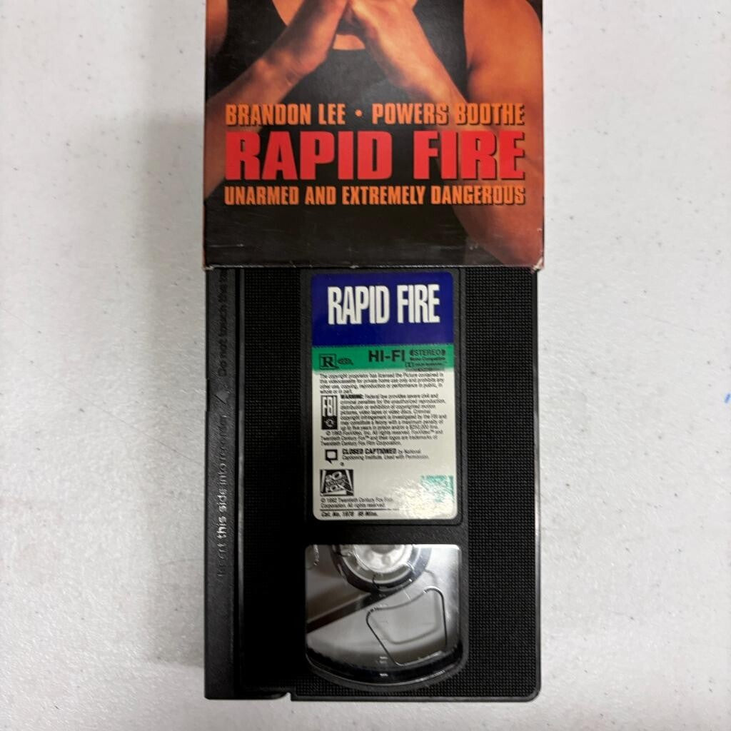 Rapid Fire VHS 1992 Brandon Lee Powers Boothe Martial Arts Action Movie