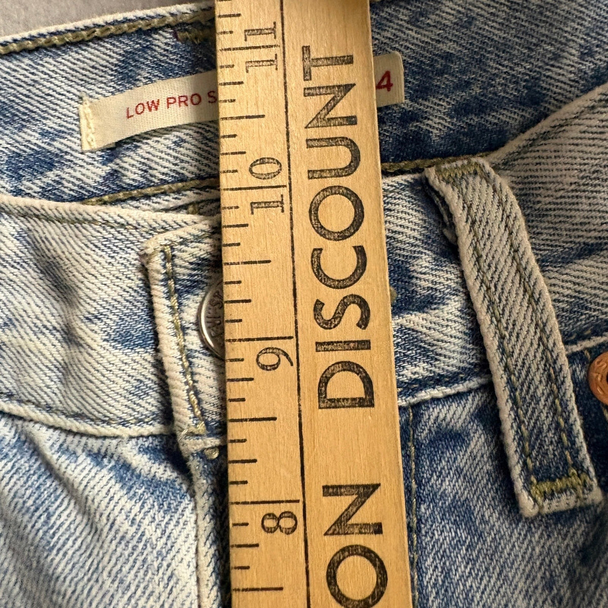 Levis Low Pro Straight Jeans Womens 24 Blue Acid Wash Denim Distressed