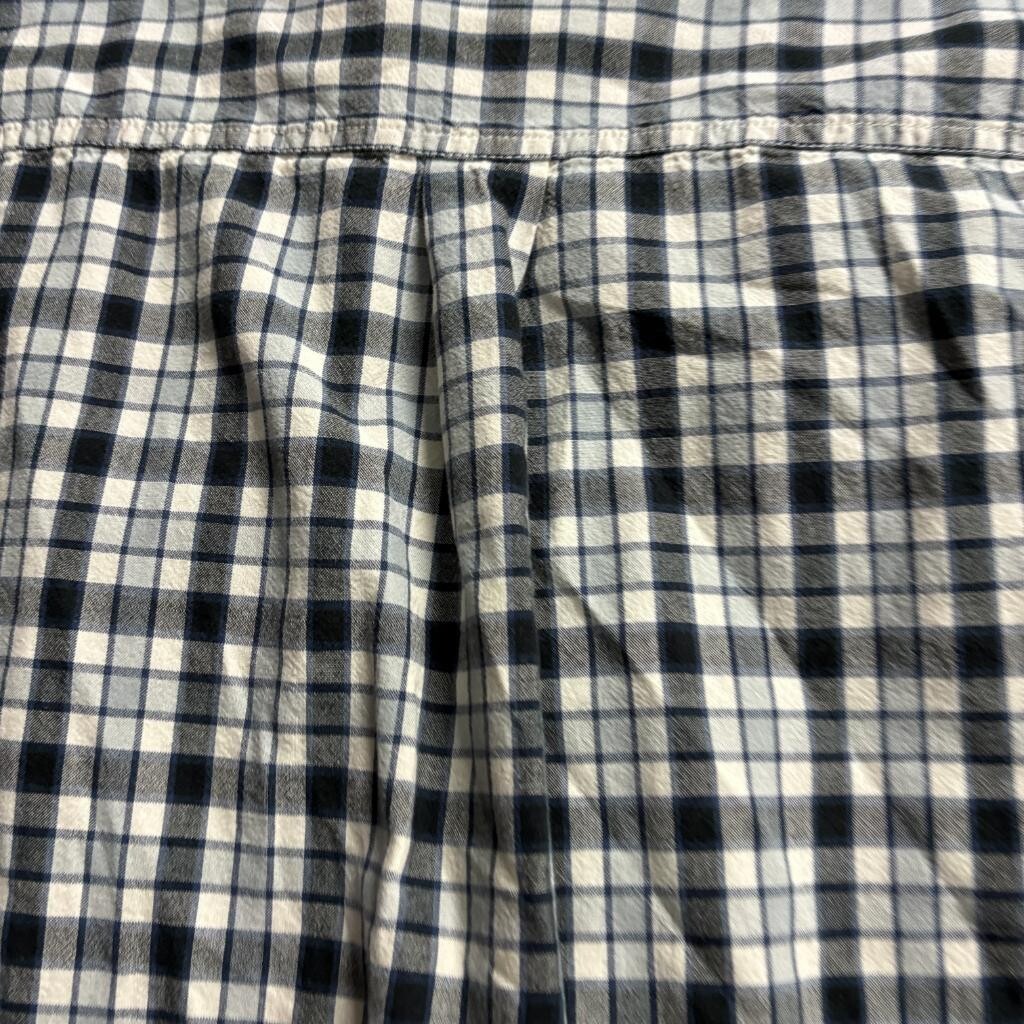 Carhartt Plaid Shirt Mens XXL Blue White Cotton Short Sleeve Button Down