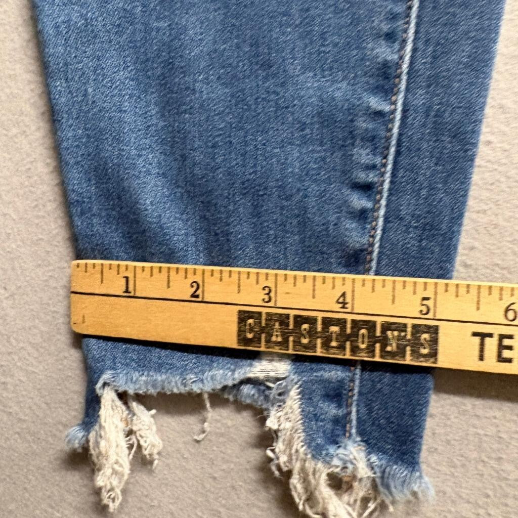 American Eagle Curvy High Rise Jegging Womens Size 8 Blue Distressed Jeans